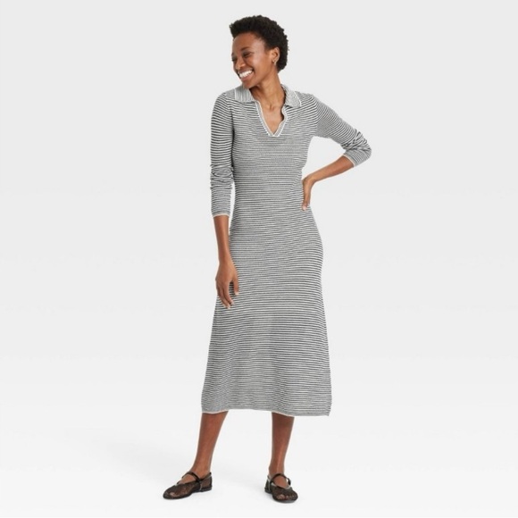 a new day Dresses & Skirts - A New Day Striped Sweater Maxi Dress – Size S (New Without Tags)
